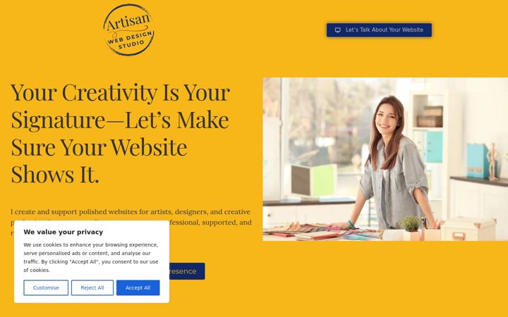 Screenshot di artisanwebdesignstudio.com