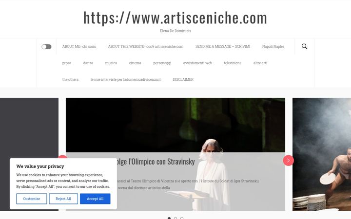 Screenshot di artisceniche.com