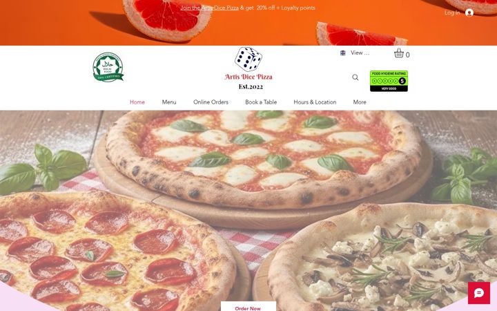 Képernyőkép: artisdicepizza.com