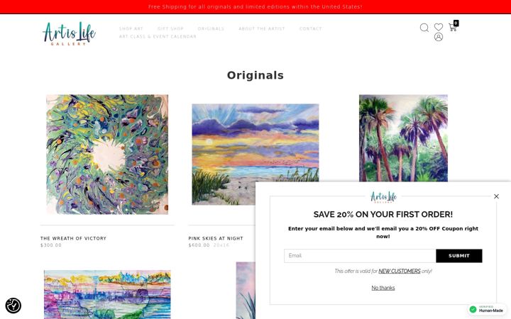 Képernyőkép: artislifegallery.com
