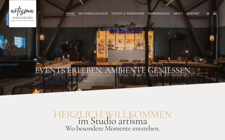 Snímek obrazovky artisma-eventstudio.de