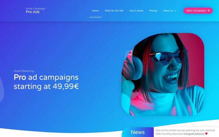 Képernyőkép: artist-campaign.com