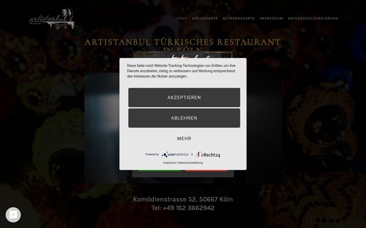 Zrzut ekranu artistanbul-restaurant.de