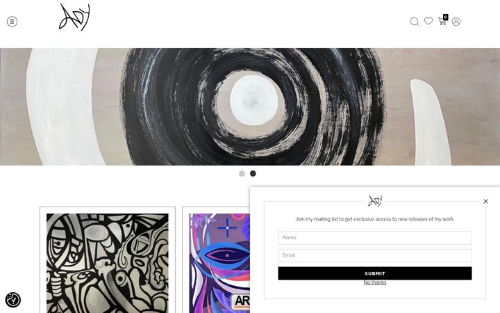 Zrzut ekranu artistandy.com
