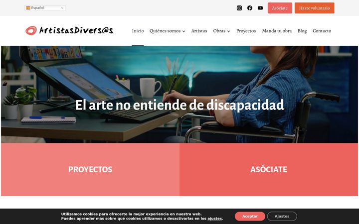 Zrzut ekranu artistasdiversos.org