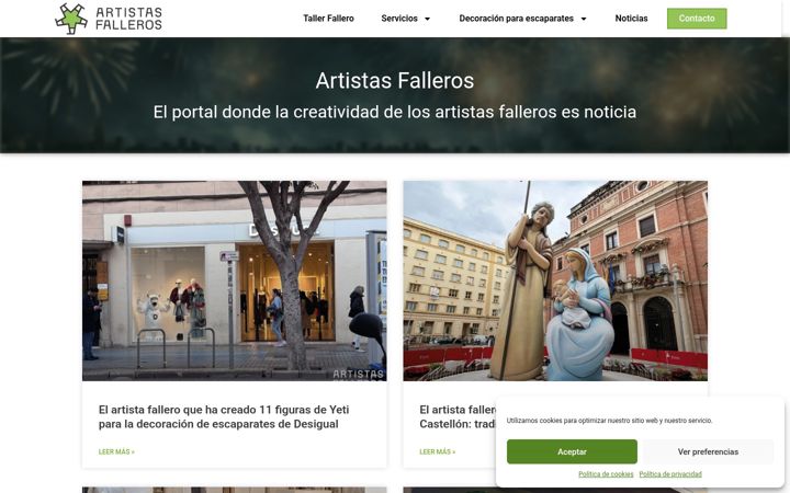 Zrzut ekranu artistasfalleros.com