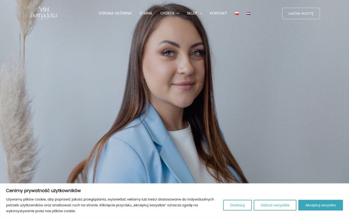 Skærmbillede af artistbernadetta.com