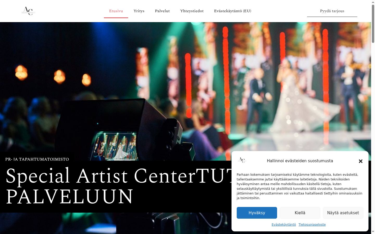 Screenshot tal-banner tal-kunsens muri qabel kwalunkwe interazzjoni