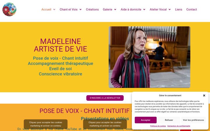 Screenshot von artistedevie.ch