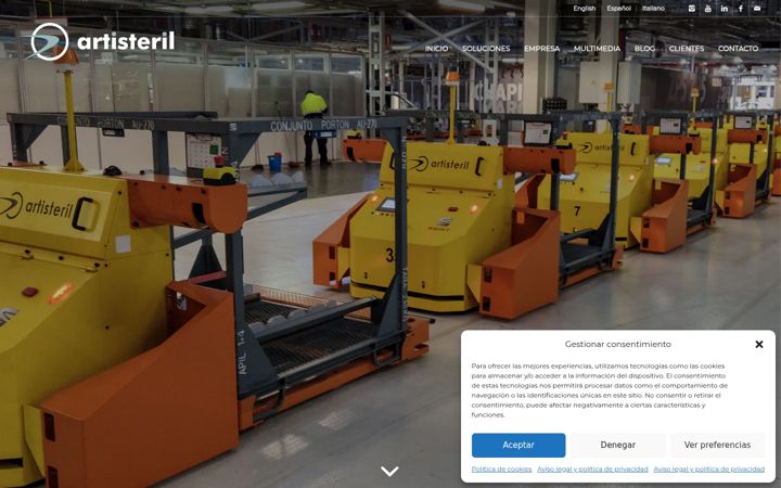 Skærmbillede af artisteril.com