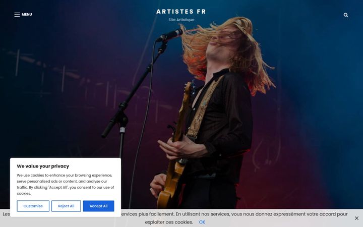 Skærmbillede af artistes-fr.com