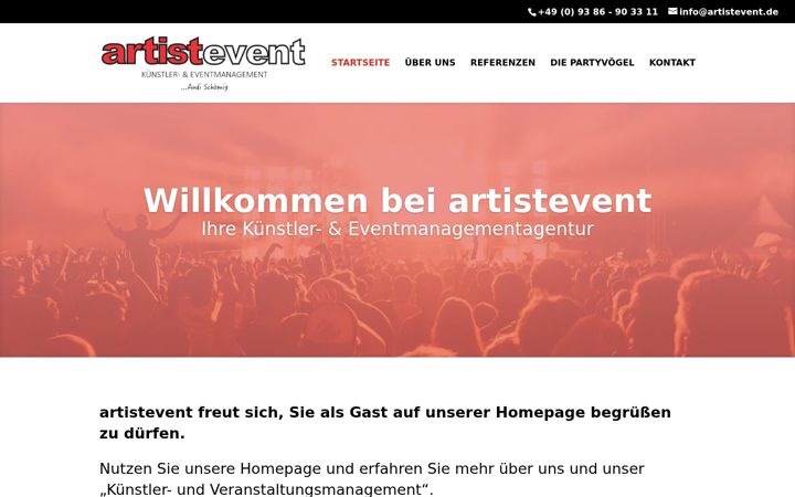 Ekrano kopija artistevent.de