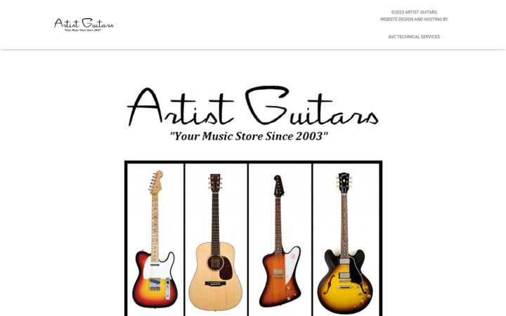 Skærmbillede af artistguitars.com