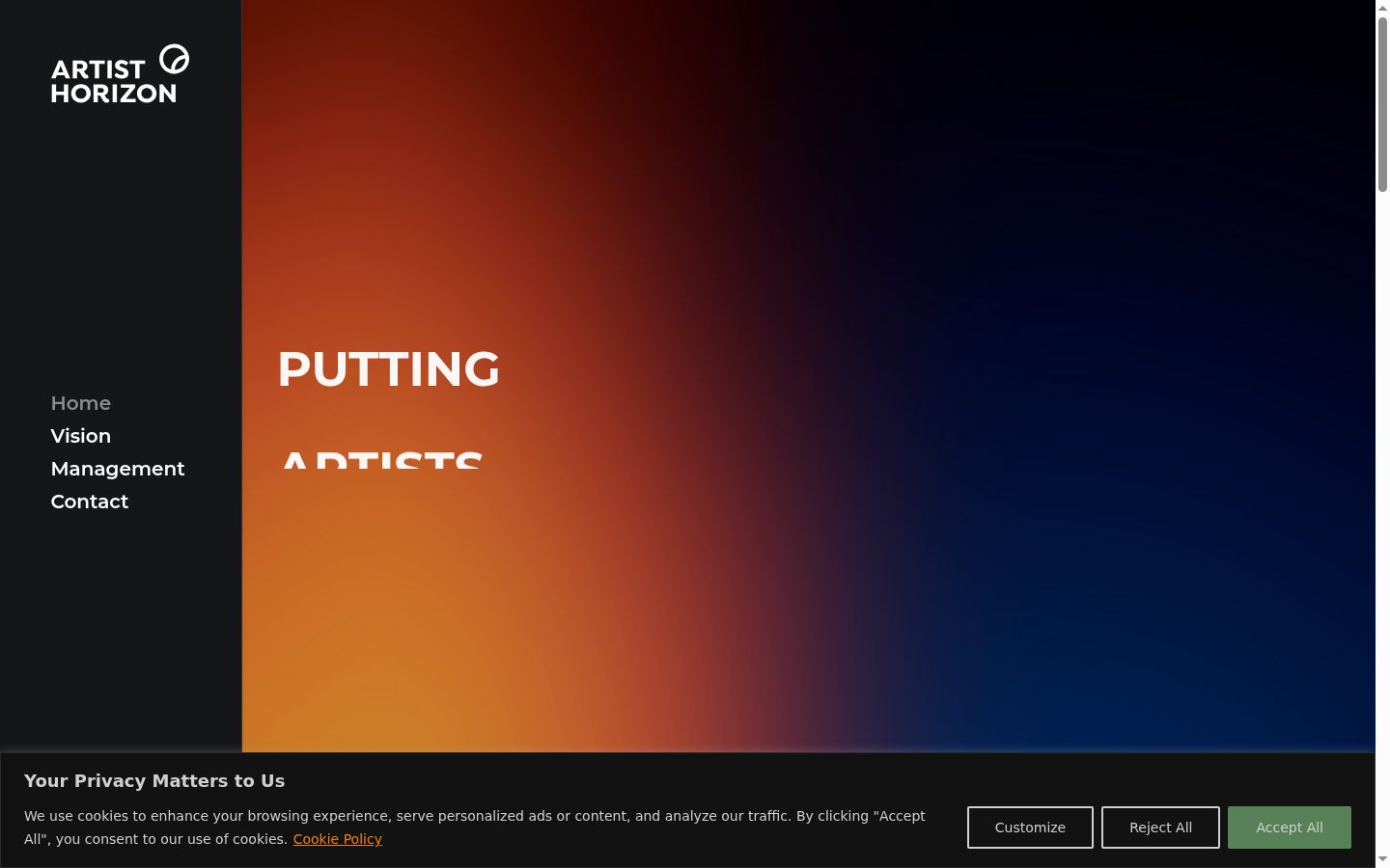 Screenshot del banner di consenso mostrato prima di qualsiasi interazione