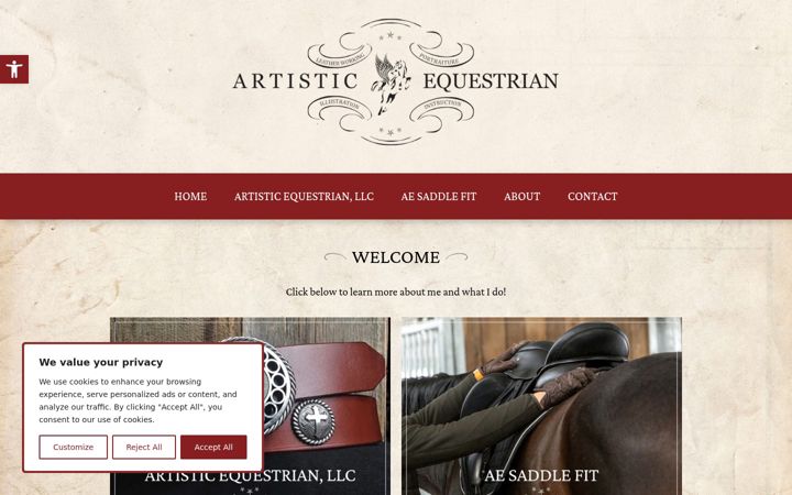 Screenshot von artisticequestrian.com