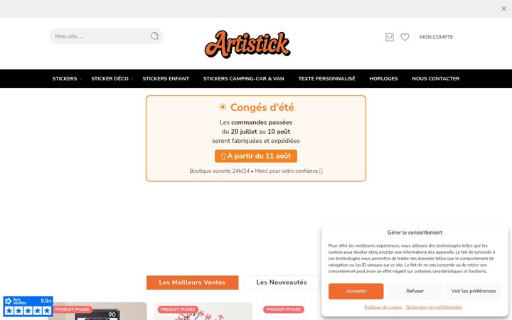 Snimka zaslona za artistick.fr