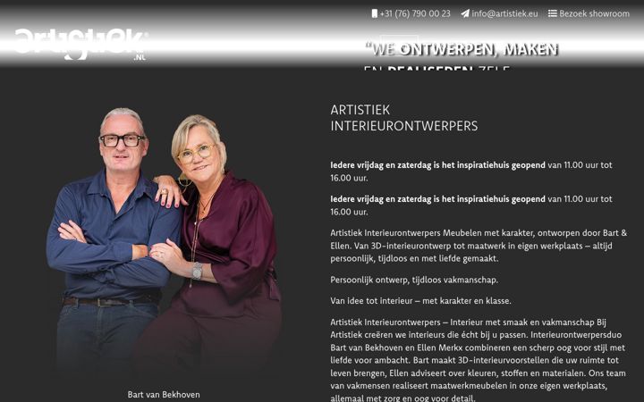Skjámynd af artistiek.nl