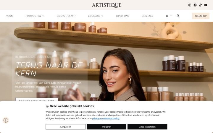 Screenshot of artistiquened.nl