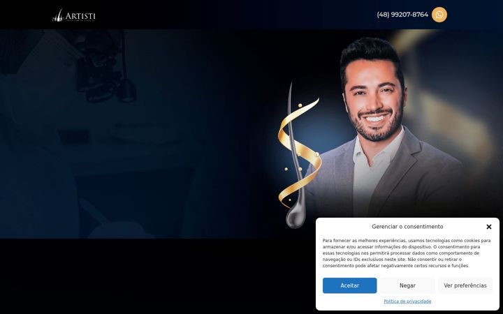 Skjámynd af artistitransplantecapilar.com.br