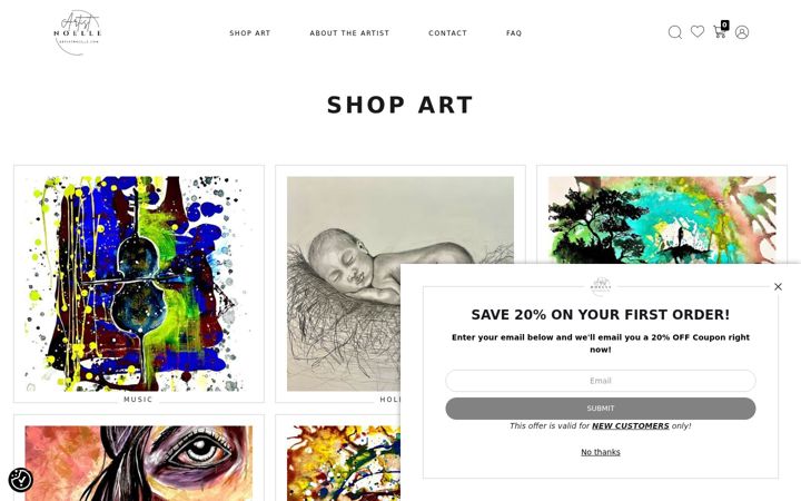 Capture d'écran de artistnoelle.com