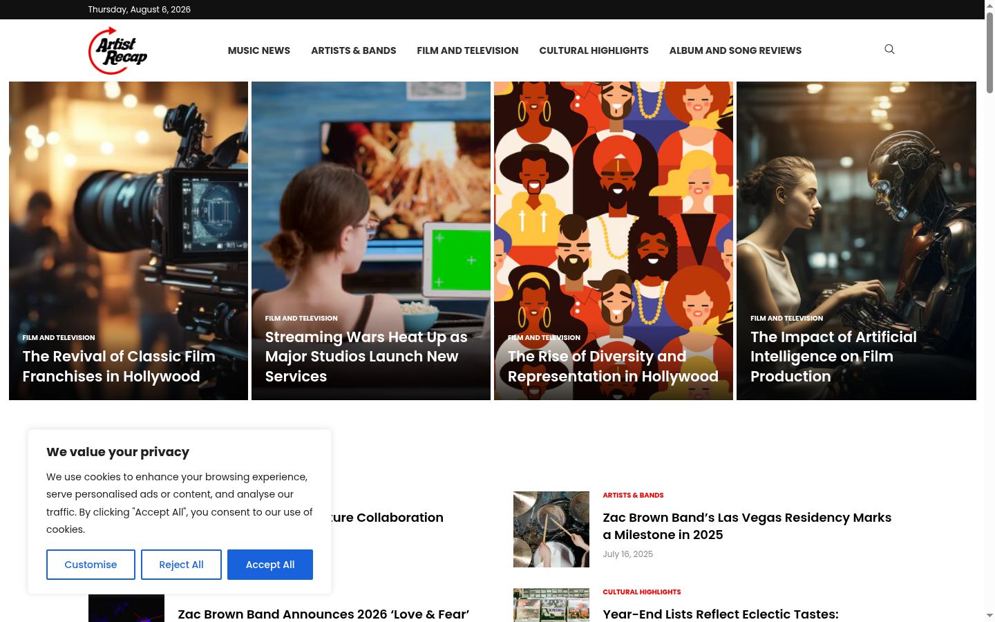 Captura de ecrã do banner de consentimento apresentado antes de qualquer interação