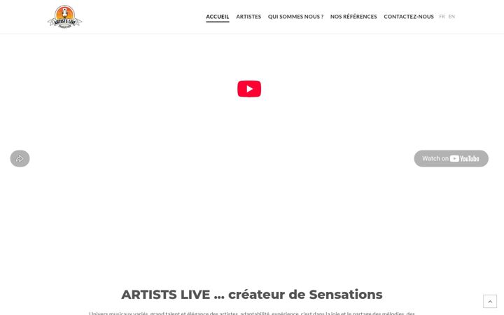 Ekraanipilt saidist artistslive.fr