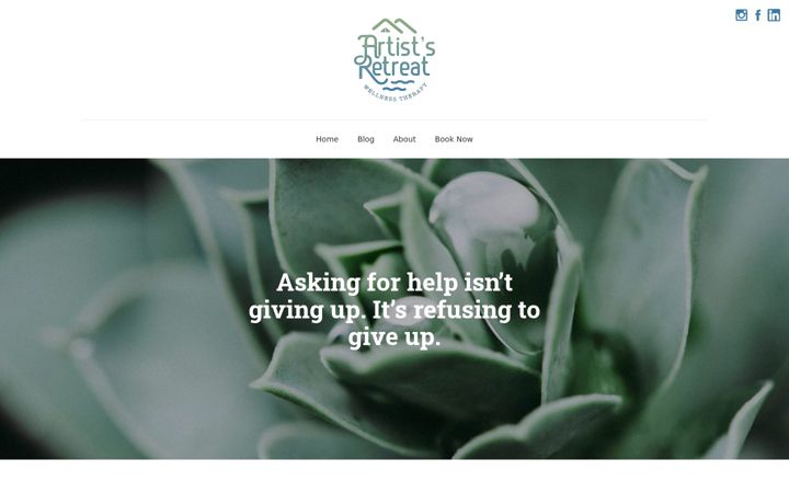 Screenshot of artistsretreat.co.za