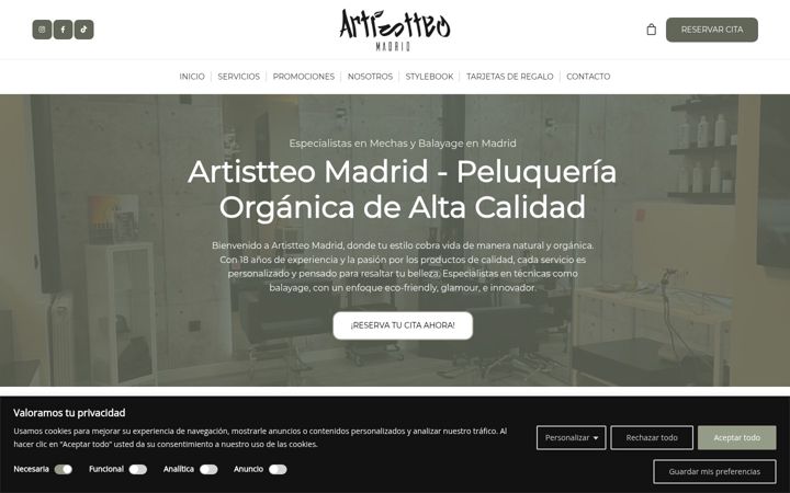 Capture d'écran de artistteomadridpeluqueria.com