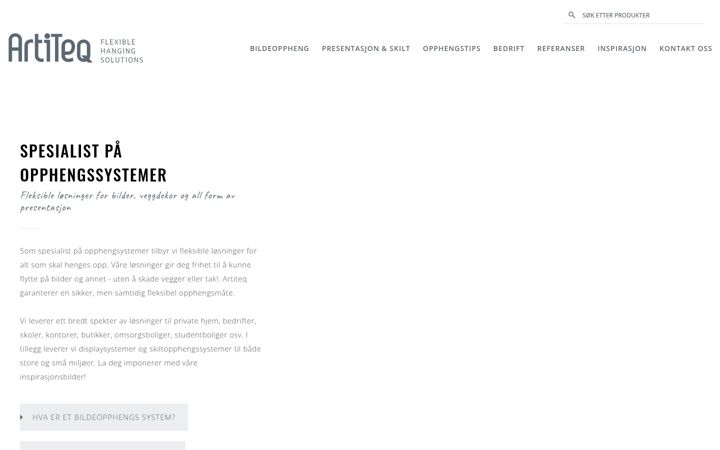 Screenshot von artiteq.no