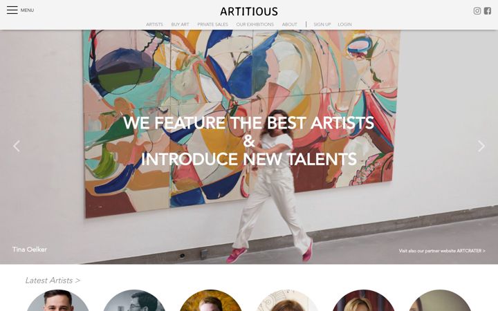 Snimka zaslona za artitious.com