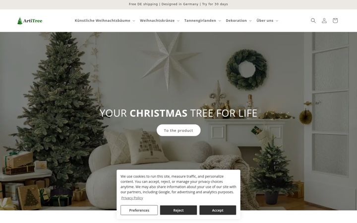 Screenshot von artitree.co.uk