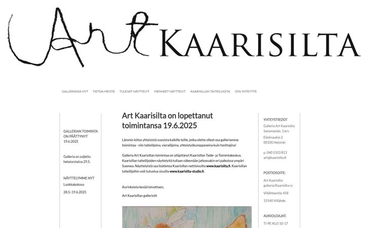 Screenshot of artkaarisilta.fi