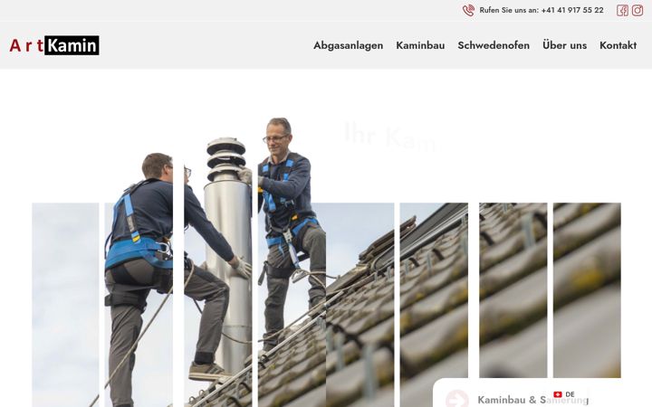 Skærmbillede af artkamin.ch