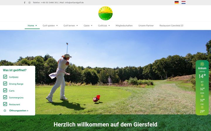 Screenshot of artland-golf.de
