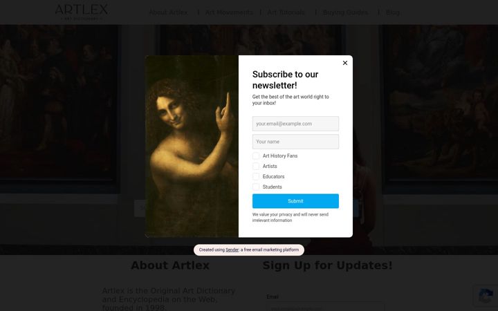 Screenshot of artlex.com