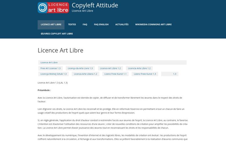 Screenshot of artlibre.org