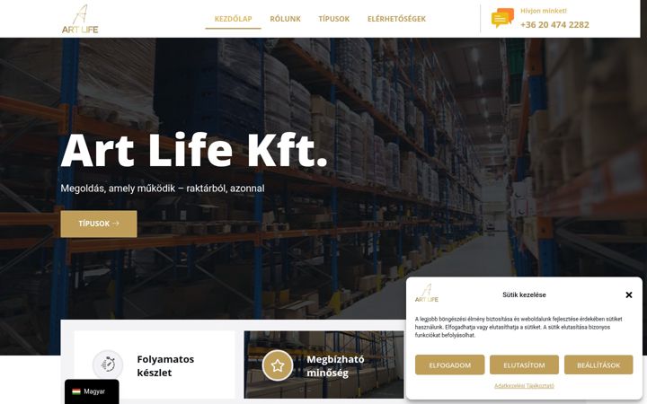 Screenshot of artlifekft.hu
