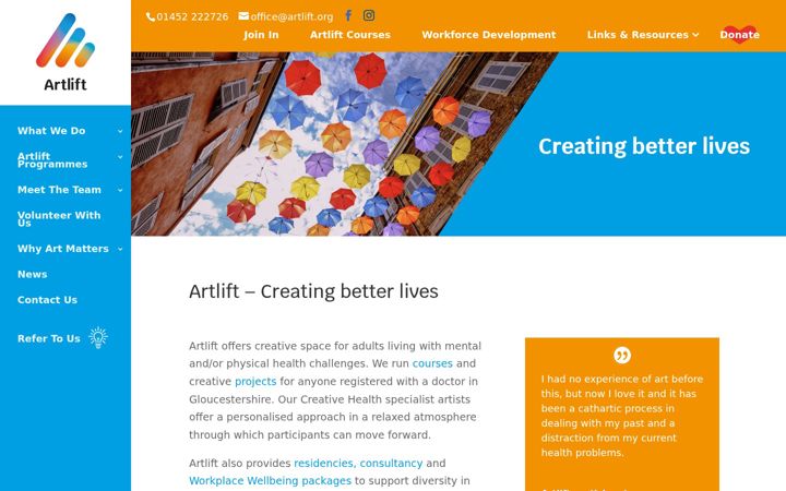 Kuvakaappaus sivustosta artlift.org