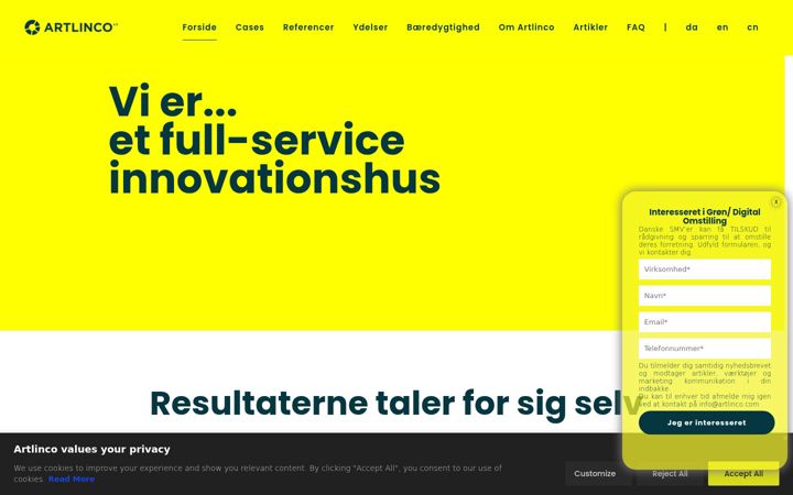 Captura de ecrã de artlinco.com