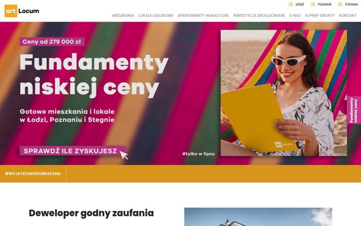 Kuvakaappaus sivustosta artlocum.pl