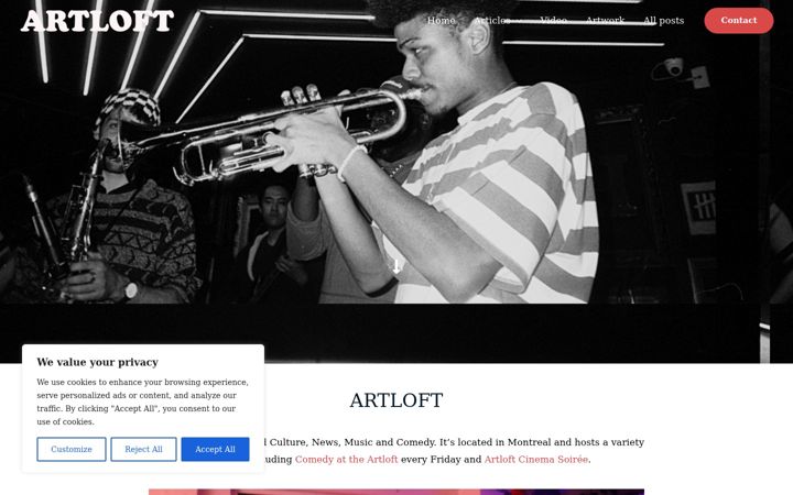 Snímek obrazovky artloftmedia.com