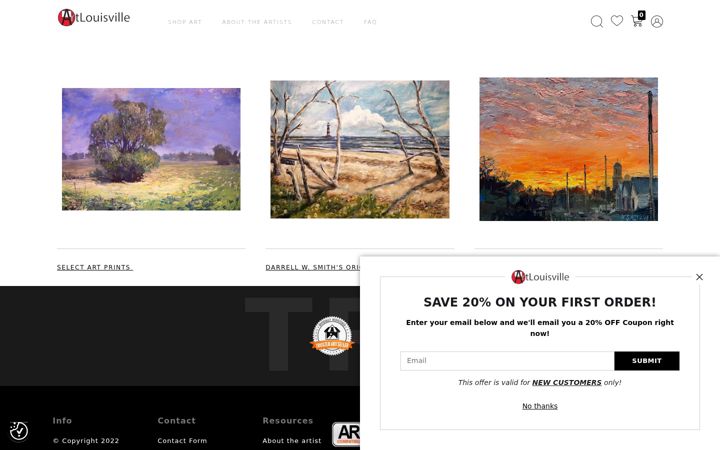 Screenshot of artlouisville.org