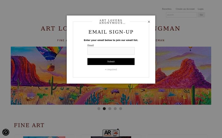 Screenshot of artloversanonymouskingman.com