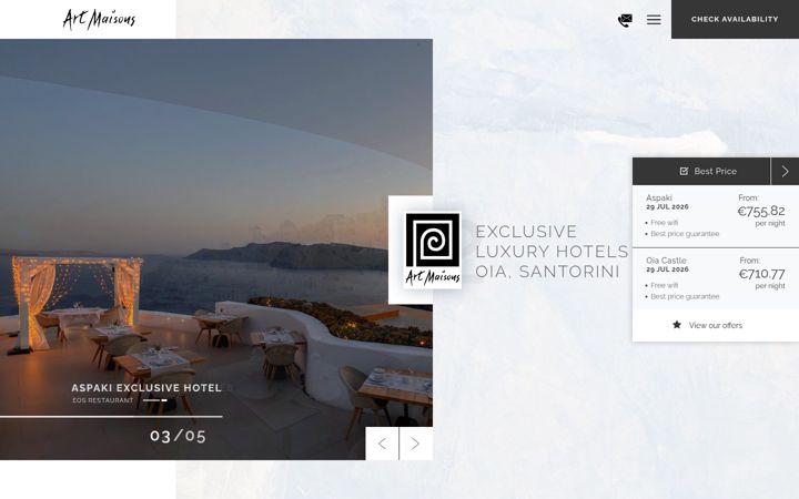 Screenshot of artmaisons.gr