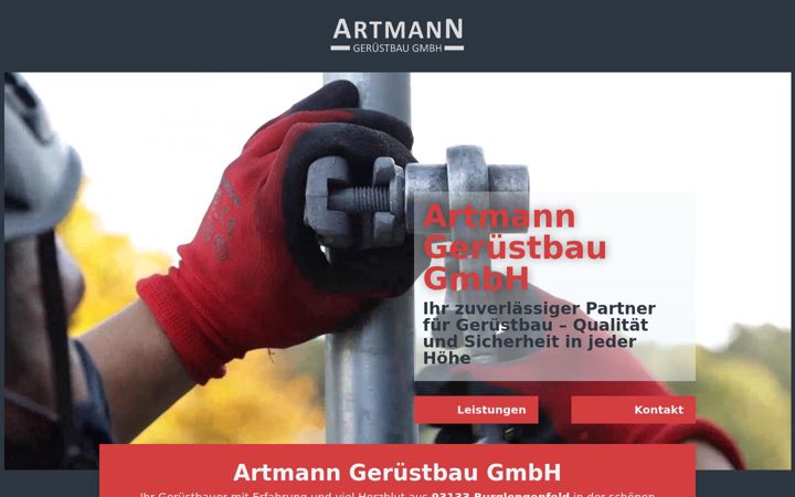 Screenshot of artmann-geruest.de
