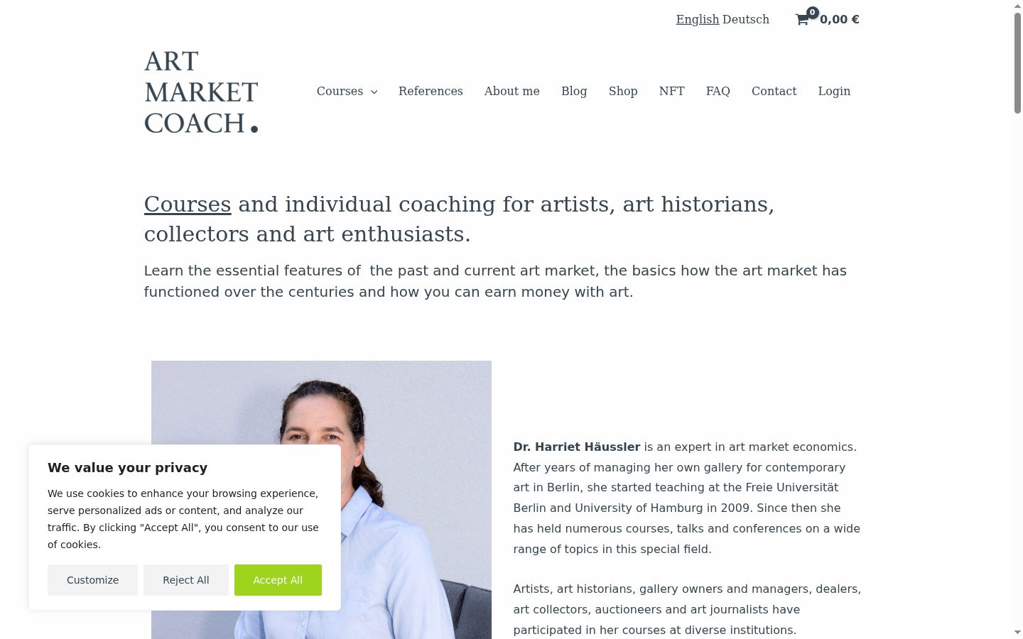 Screenshot of the consent banner shown before any interaction
