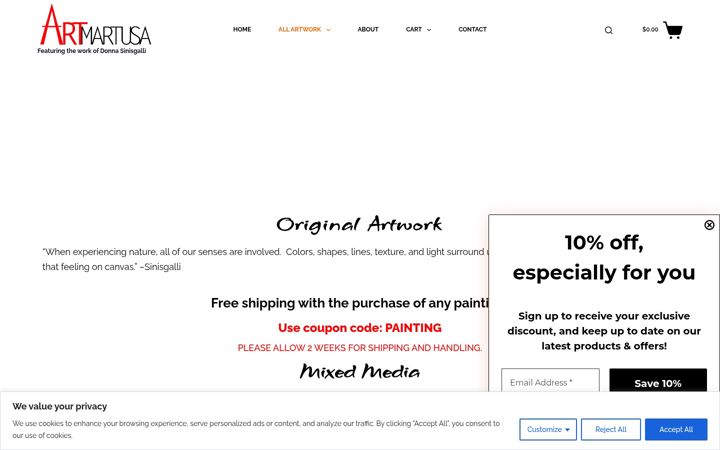 Screenshot of artmartusa.com