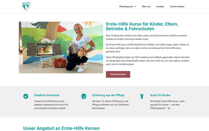 Screenshot ta' artmedi.de