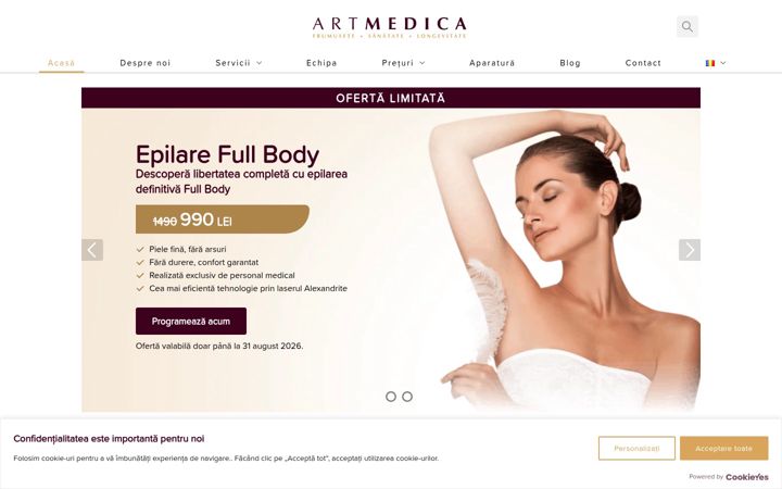 Ekraanipilt saidist artmedica.ro