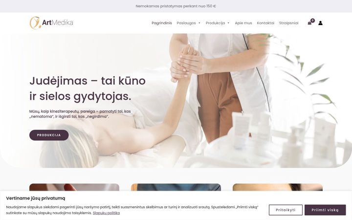 Screenshot ta' artmedika.lt